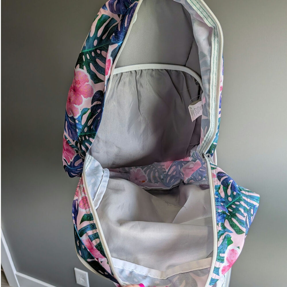 TRANS BY JANSPORT 17" SUPERMAX BACKPACK - MONSTERA VIBES - PINK FLORAL - Picture 6 of 7
